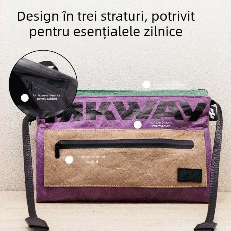 Rucsac mic impermeabil crossbody pentru bărbați și femei, ușor, multifuncțional pentru ciclism, geantă messenger de tip poștă, personalizare Dupont