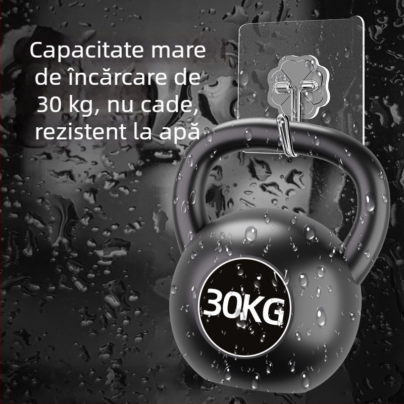 Cuier de perete transparent, cu adeziv puternic, 0-1 kg, fără găuri, PVC