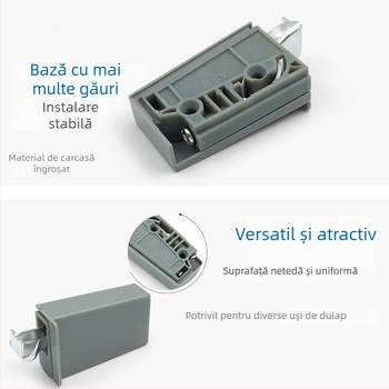 Hardware gri din ABS pentru dulapuri de bucătărie și garderobe, suport de suspensie reglabil