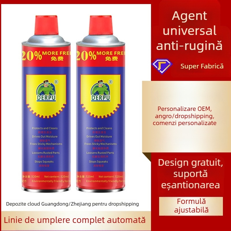 Lubrifiant pentru îndepărtarea ruginii de metal — pentru șuruburi și balamale ale ușilor și ferestrelor; protecție anti-rugină și ungere pentru biciclete