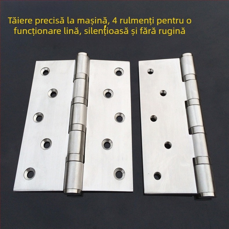 Balama din oțel inoxidabil 304, pliabilă pentru uși și ferestre, robustă, 5×3.5×3, pentru uși din lemn, funcționare silențioasă