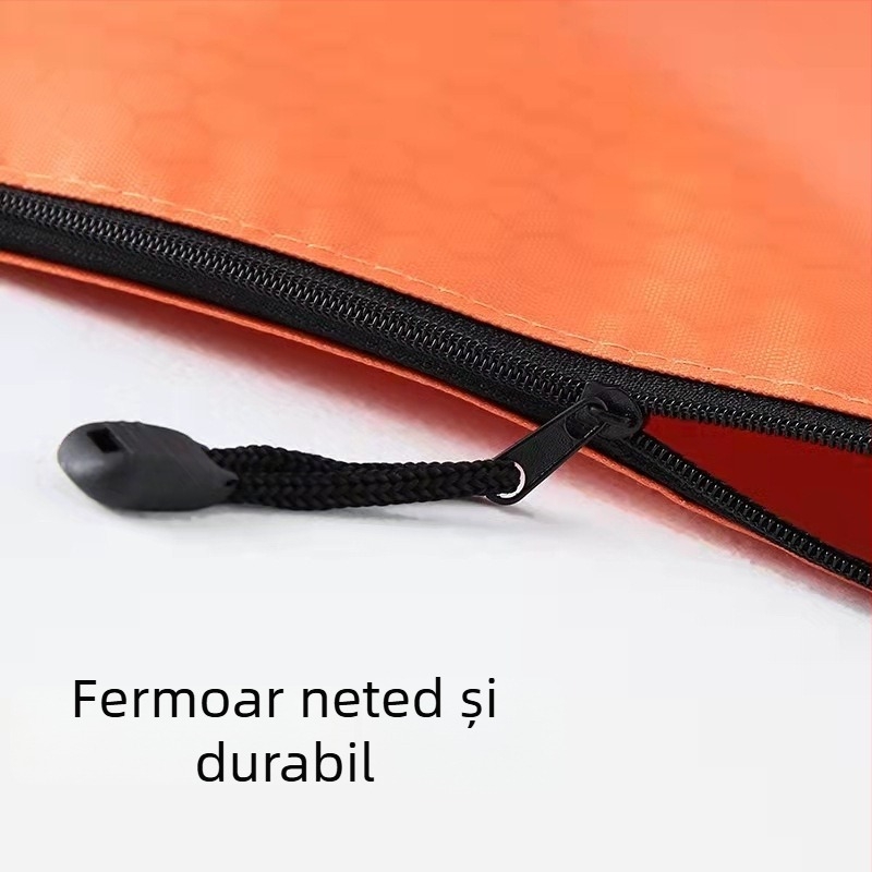 Geantă pentru fișiere A4 cu model fotbal, material Oxford, fermoar, impermeabilă, depozitare documente și papetărie la birou