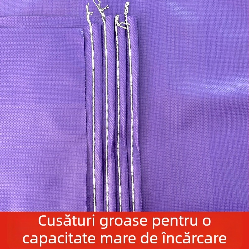 Geantă din plastic țesut mov, cu aspect piele de șarpe și design de buzunar, robustă și durabilă pentru mutări și împachetare