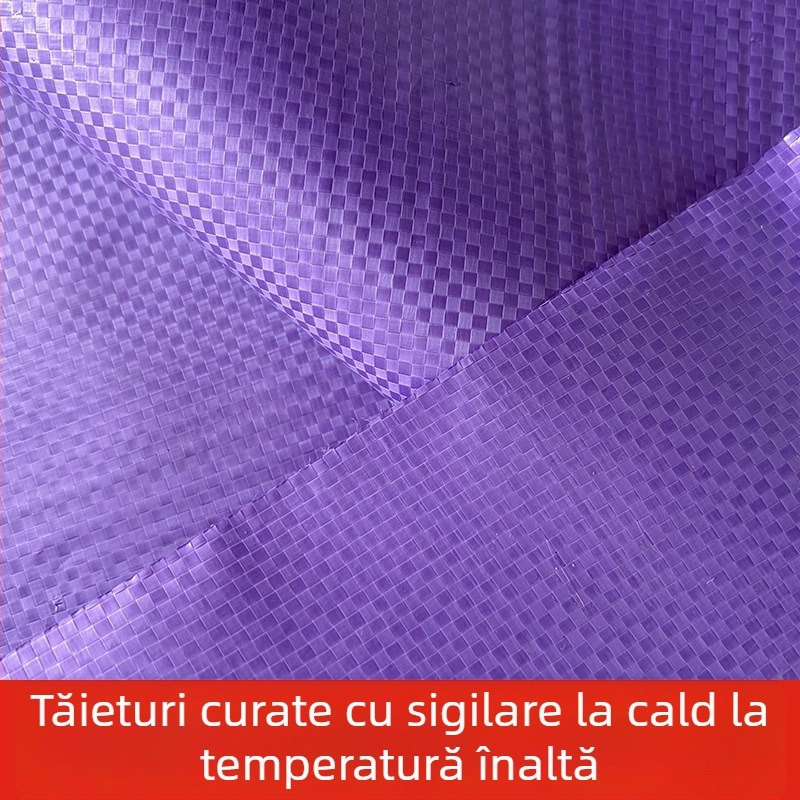Geantă din plastic țesut mov, cu aspect piele de șarpe și design de buzunar, robustă și durabilă pentru mutări și împachetare