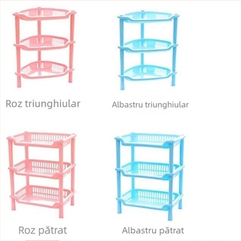 Raft de depozitare triunghiular, cu trei etaje, din plastic, pentru bucătărie, baie și cosmetice