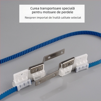 Bandă dințată sincronă din poliuretan pentru șina de perdea, albastră, model CH-JLSTPD20210121, dimensiuni 11.5 mm × 1000 mm