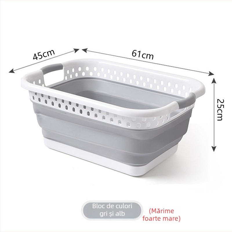 Vas pliabil din plastic pentru spălat, gros și durabil, pentru bebeluți, extra-large, dreptunghiular, cu suprafață de frecare pentru spălat pantofi