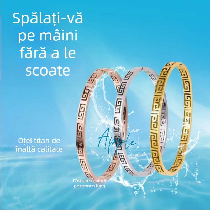 Brățară pentru femei din oțel inoxidabil, cu modelul Marelui Zid, stil palat retro, design unic