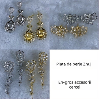 Cercei din perle placate cu aur 18K, culoare durabilă