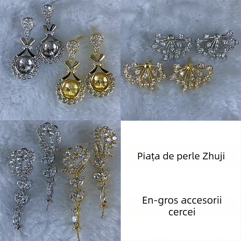 Cercei din perle placate cu aur 18K, culoare durabilă