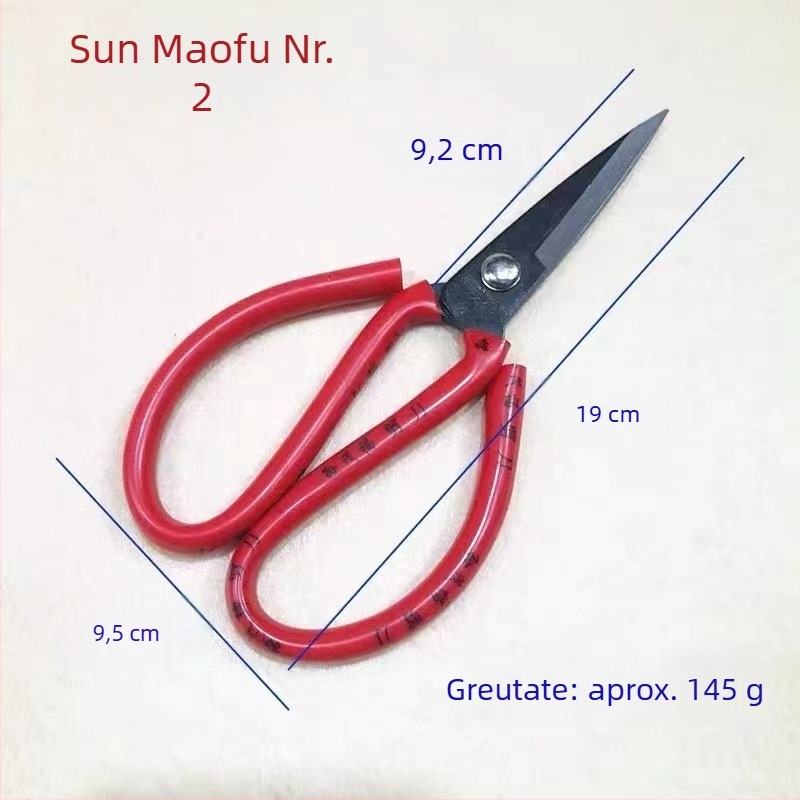 Sun Maofu Mâner Roșu – Set 1–4 Foarfece multifuncționale: pentru carcase, uz casnic și industrial, foarfece de croitorie și de flori, foarfece mici, oțel 55#, mâner PVC, 170 mm