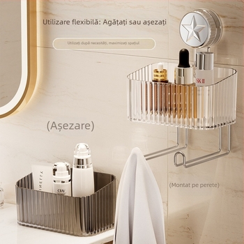 Organizator plastic pentru cosmetice în formă de stea cu cinci colțuri — raft de perete multifuncțional pentru machiaj, bucătărie și baie