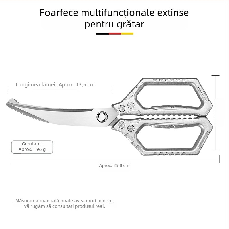 Foarfece de bucătărie din oțel inoxidabil, robuste, cu multiple funcții pentru tăierea oaselor păsărilor și a cărnii