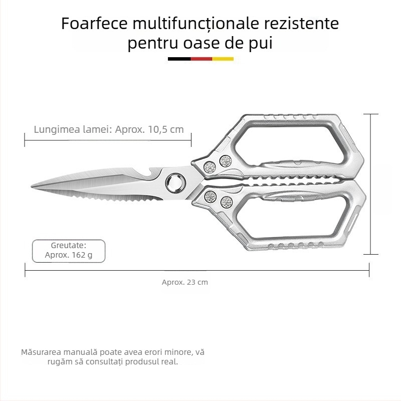 Foarfece de bucătărie din oțel inoxidabil, robuste, cu multiple funcții pentru tăierea oaselor păsărilor și a cărnii