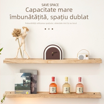 Raft de depozitare pe perete, din lemn, cu cinci etaje, în stil nordic minimalist, pentru dormitor, bucătărie și uz casnic