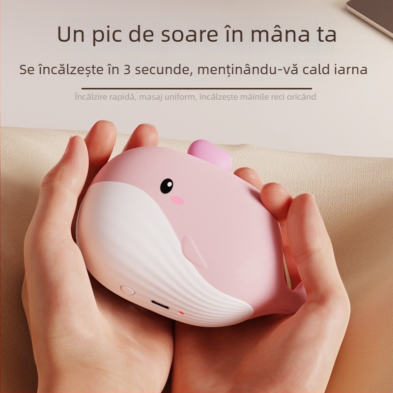 Noul încălzitor de mâini USB 2 în 1, portabil pentru exterior, masaj și încălzire
