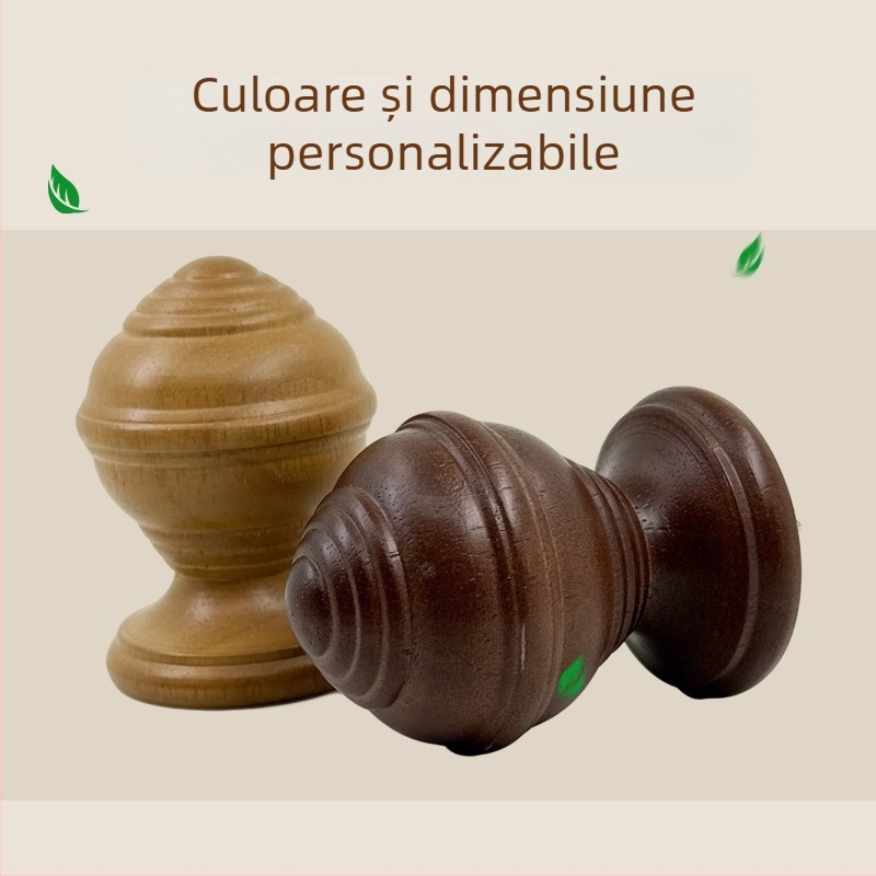Bară de perdele din lemn cu suporturi pentru pensiuni, bară din lemn în stil roman, bară de lemn unică cu gaură, bară orizontală pentru sufragerie