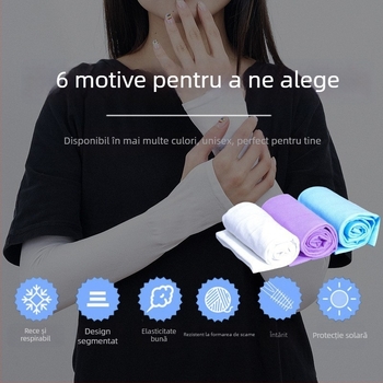 Manșete de protecție solară din mătase de gheață pentru vară – protecție UV pentru bărbați și femei, sport în aer liber