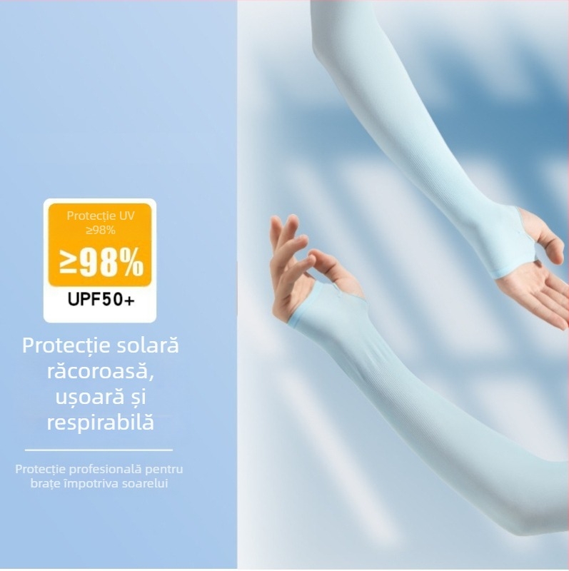 Manșete de protecție solară din mătase de gheață pentru vară – protecție UV pentru bărbați și femei, sport în aer liber