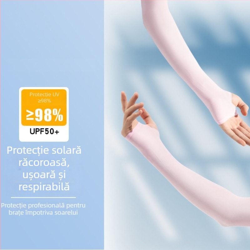 Manșete de protecție solară din mătase de gheață pentru vară – protecție UV pentru bărbați și femei, sport în aer liber
