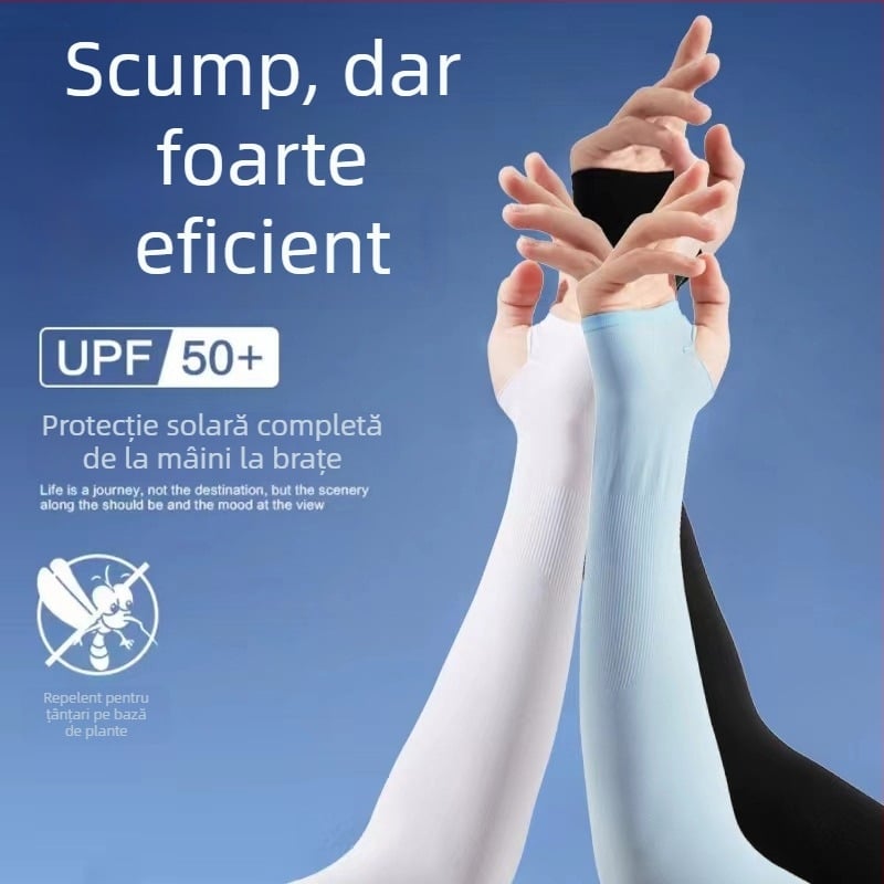 Manșete de protecție solară din mătase de gheață pentru vară – protecție UV pentru bărbați și femei, sport în aer liber
