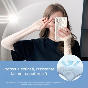 Manșete de braț cu protecție UV pentru vară, ușoare și ventilate, pentru condus și ciclism, unisex, material Ice Silk