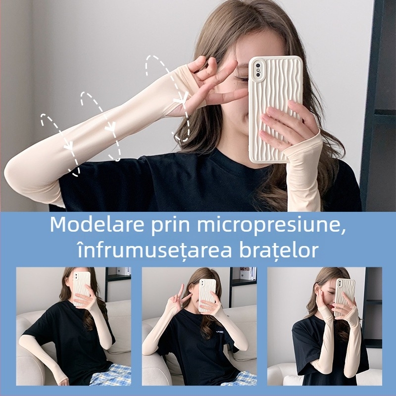 Manșete de braț cu protecție UV pentru vară, ușoare și ventilate, pentru condus și ciclism, unisex, material Ice Silk