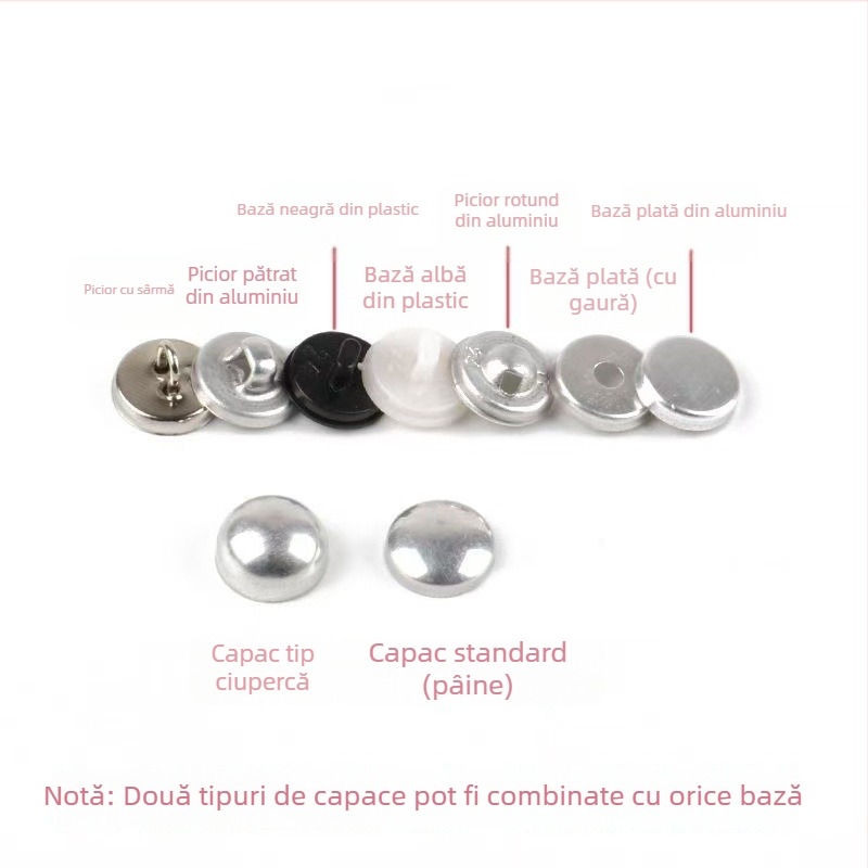 Butoane acoperite din aluminiu pentru DIY – accesorii pentru păr, genți și îmbrăcăminte