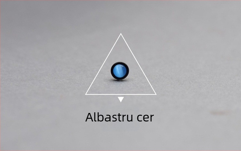 Cercei rotunzi negri cu piatră ochi de pisică, placare cu argint, lucrat manual, unisex, versatili