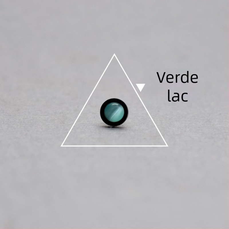 Cercei rotunzi negri cu piatră ochi de pisică, placare cu argint, lucrat manual, unisex, versatili