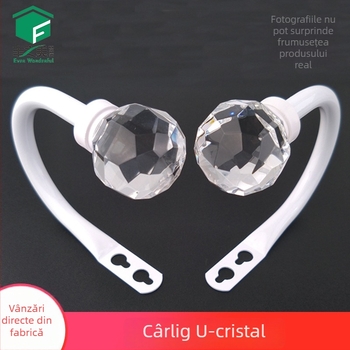 Cârlig în formă de U pentru perdea și clemă pentru șnur, accesorii moderne din fier emailat