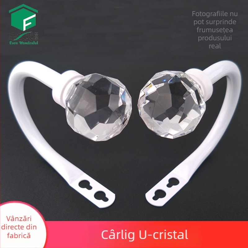 Cârlig în formă de U pentru perdea și clemă pentru șnur, accesorii moderne din fier emailat