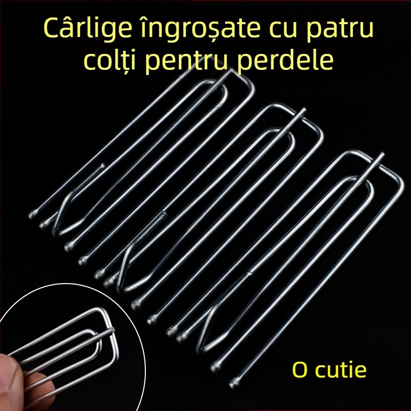 Cârlig pentru perdea din fier, cu patru dinți, design minimalist modern, personalizabil, etichetă privată disponibilă