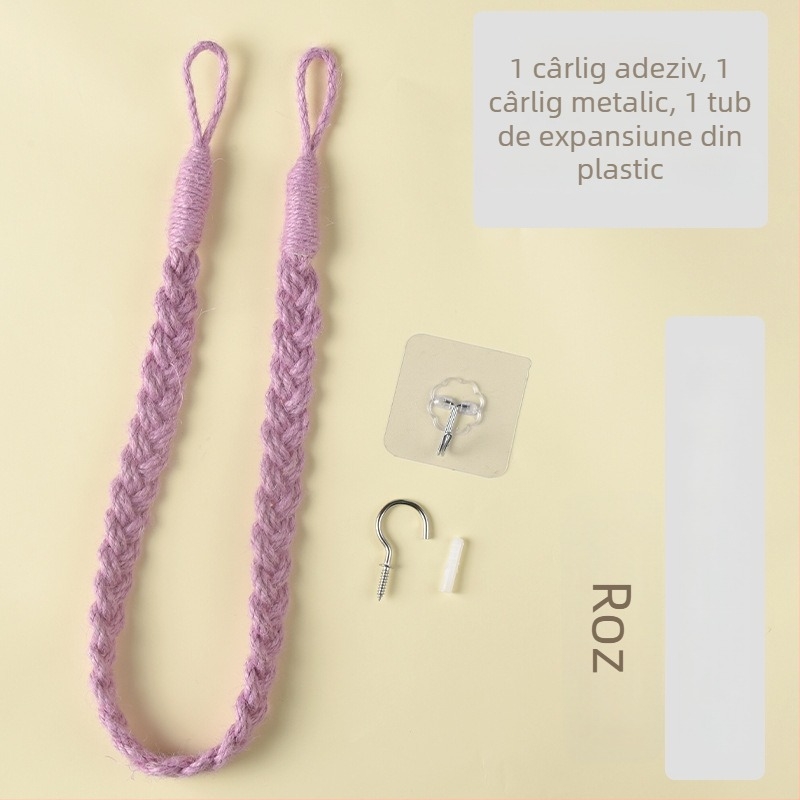 Șnururi de perdea din cânepă, accesorii decorative pentru perdea, decor interior discret de lux