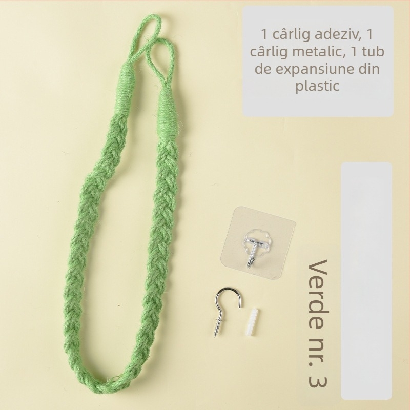 Șnururi de perdea din cânepă, accesorii decorative pentru perdea, decor interior discret de lux