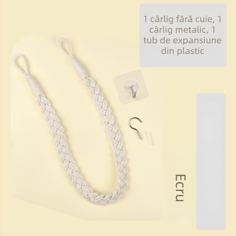 Șnururi de perdea din cânepă, accesorii decorative pentru perdea, decor interior discret de lux