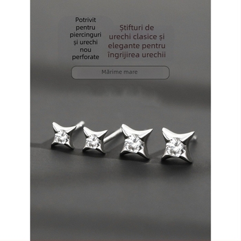 Cercei stud din argint 925 pentru bărbați, design minimalist cu stea mică, mini cercei pentru ureche, vânduți ca un cercel unic