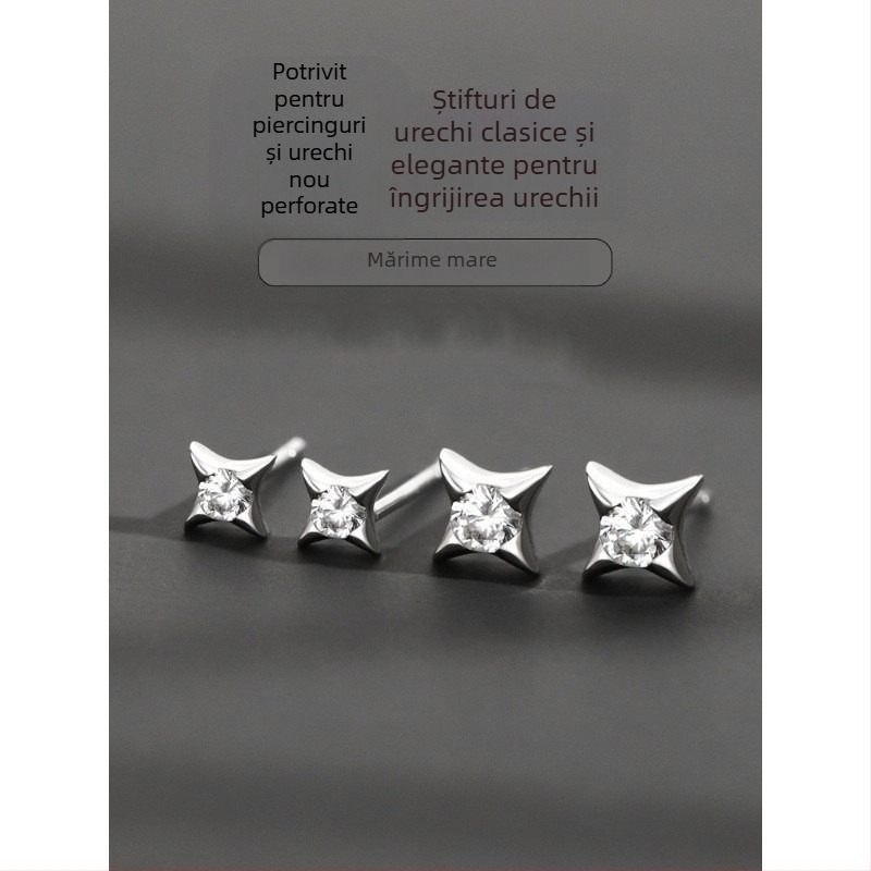 Cercei stud din argint 925 pentru bărbați, design minimalist cu stea mică, mini cercei pentru ureche, vânduți ca un cercel unic