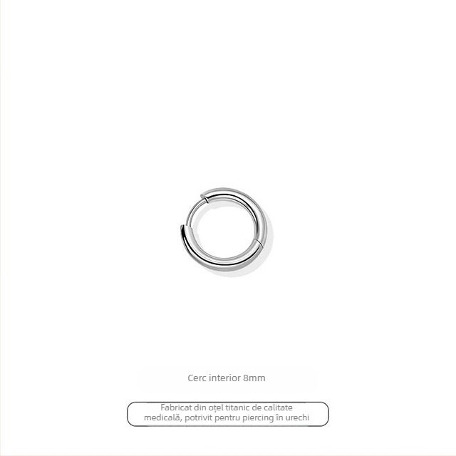 Cercei pentru bărbați din oțel de titan, design minimalist geometric, cercuri și știfturi