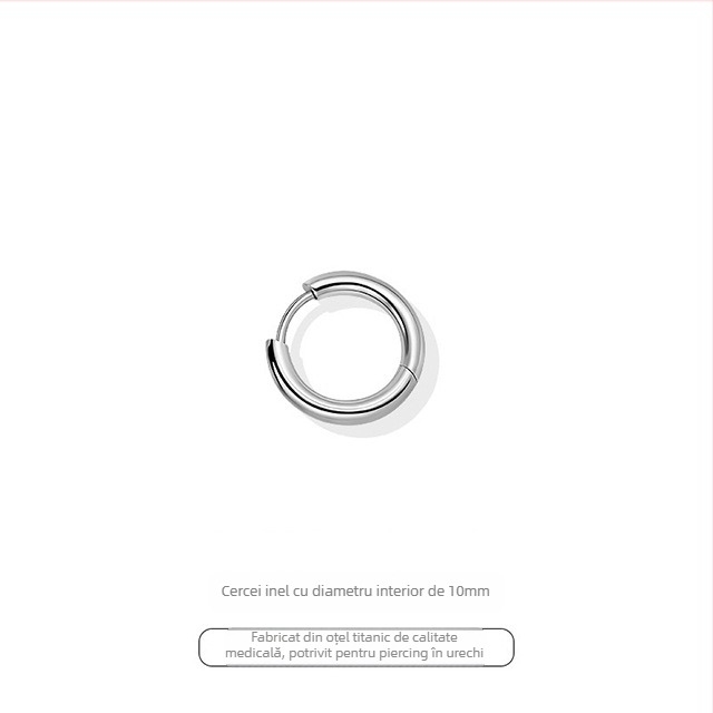 Cercei pentru bărbați din oțel de titan, design minimalist geometric, cercuri și știfturi