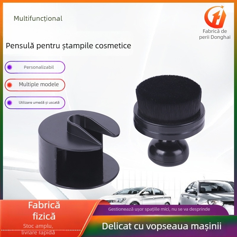 Set multifuncțional de perii pentru detalii la jante și anvelope, perie pentru ceară și perie de aplicare a anvelopei, cu cutie de depozitare