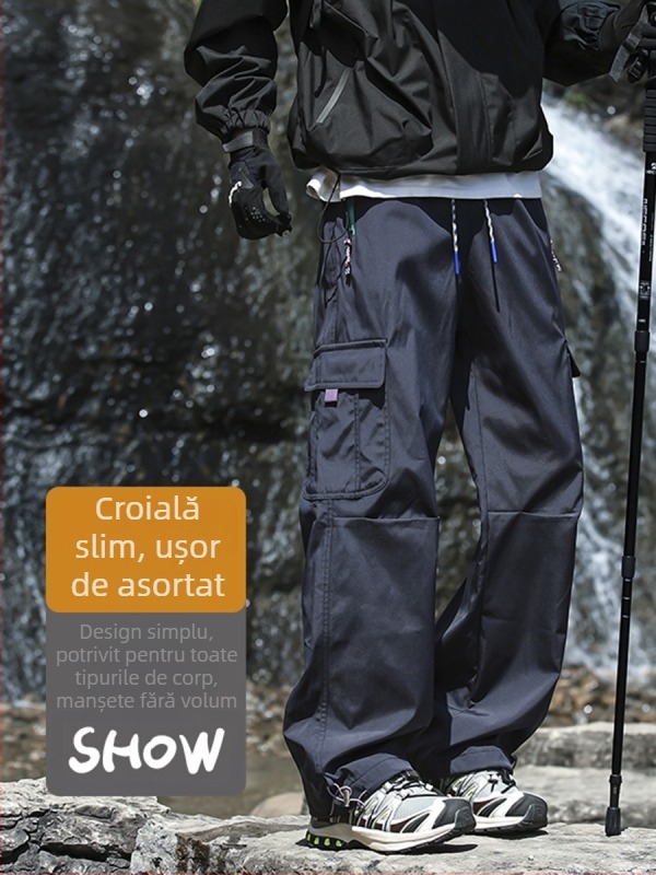 Pantaloni de lucru pentru bărbați, primăvară-toamnă, croială liberă, drepți, pantaloni sport casual