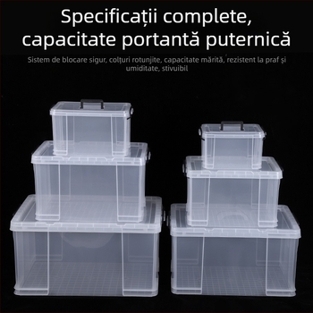 Cutie de depozitare din plastic cu capac, organizator auto, cutie portabilă pentru haine