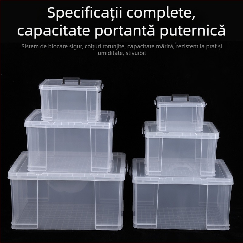 Cutie de depozitare din plastic cu capac, organizator auto, cutie portabilă pentru haine