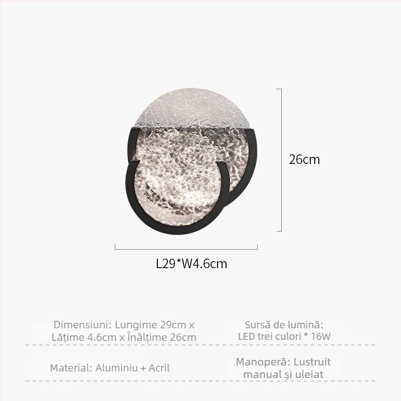 Lampa de perete LED, design minimalist modern, stil italian, pentru dormitor, sufragerie, hol și balcon