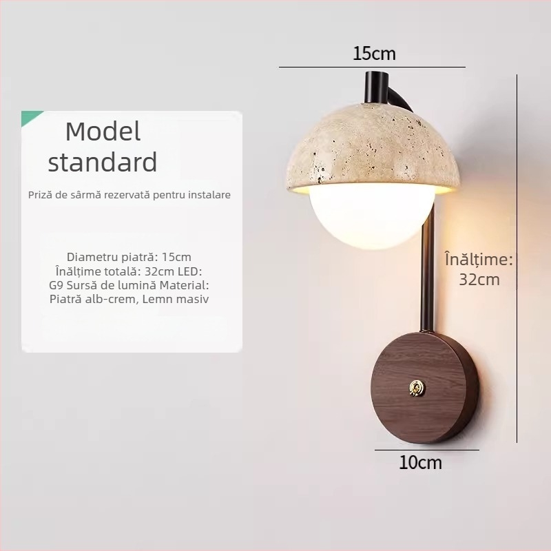 Lampă de perete reîncărcabilă, în stil japonez Wabi-Sabi, pentru dormitor și hol, design retro LED