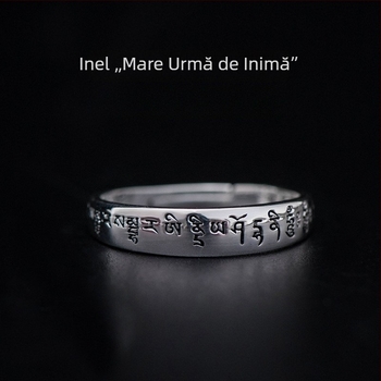 Inel deschis reglabil, placat cu argint, design minimalist, unisex