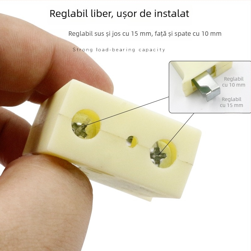 Mecanism de suspendare reglabil pentru dulap – accesorii de fixare din plastic și conector unghiular pentru garderobă