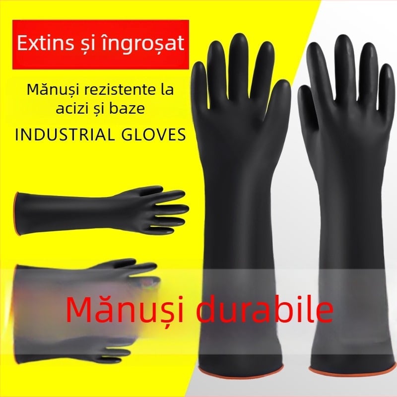 Mănuși rezistente la acide și baze, latex impermeabil, anticoroziune industrial, mănuși de lucru îngroșate, cu utilizare multiplă