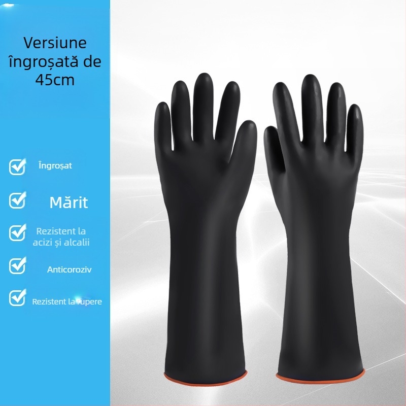 Mănuși rezistente la acide și baze, latex impermeabil, anticoroziune industrial, mănuși de lucru îngroșate, cu utilizare multiplă